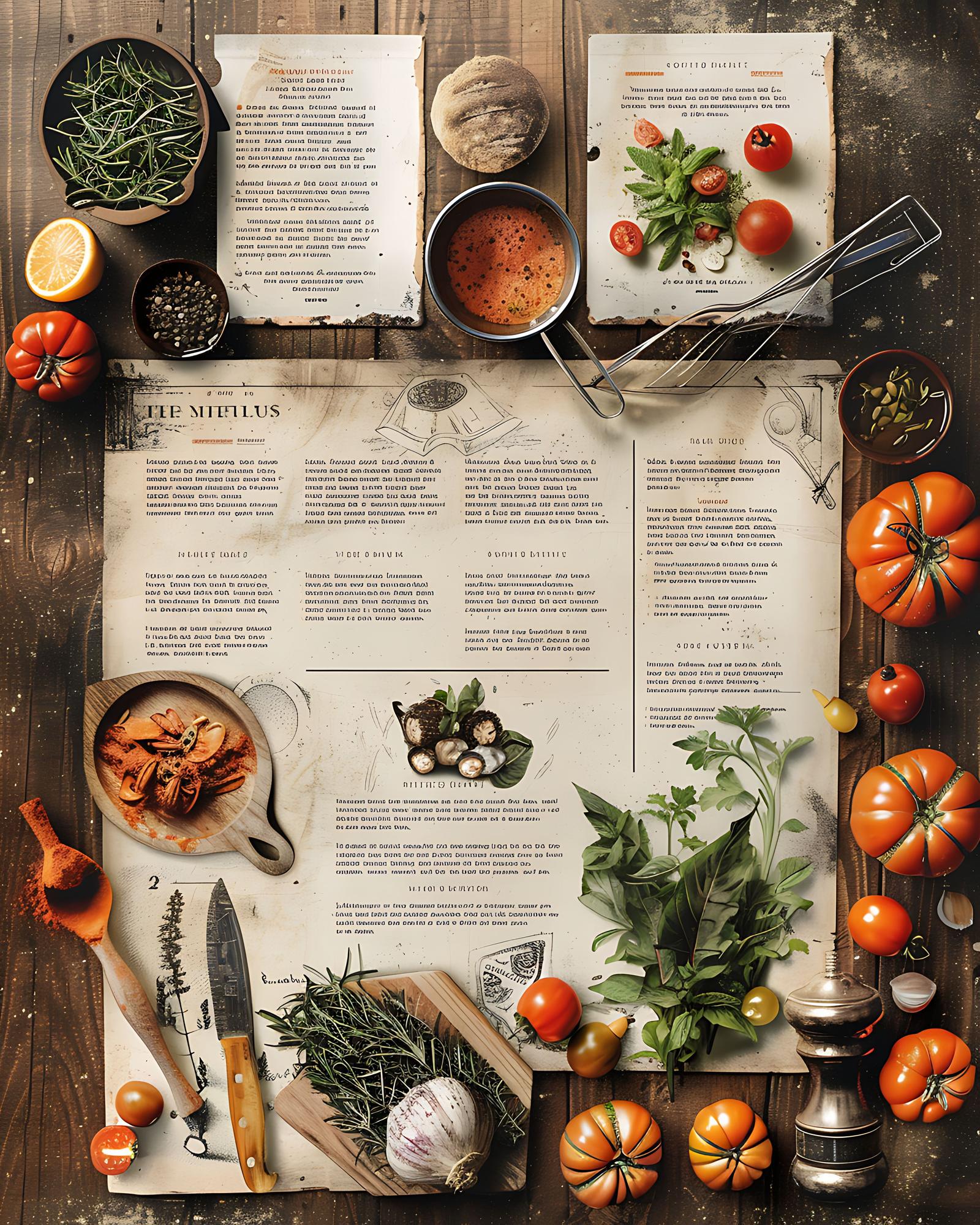 Przykładowe menu z opisami dań